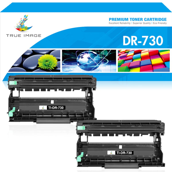 True Image Drum Unit Compatible for Brother DR730 DR-730 HL-L2350DW HL-L2370DW HL-L2390DW HL-L2395DW DCP-L255DW MFC-L2710DW Printer (Black 2-Pack)