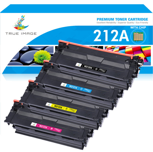 True Image 212A Toner Cartridge Compatible for HP 212A W2120A 212X W2120X Color Laserjet Enterprise M554dn M555dn MFP M578f M578dn M554 M555 M578 Printer (Black Cyan Yellow Magenta, 4 Pack)