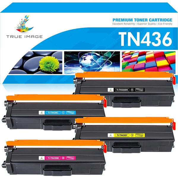 TRUE IMAGE Compatible Toner Cartridge for Brother TN436 TN-436 MFC-L8900CDW HL-L8360CDW MFC-L9570CDW HL-L8360CDWT HL-L9310CDW Printer Ink (Black,Cyan,Magenta,Yellow,4-Pack)