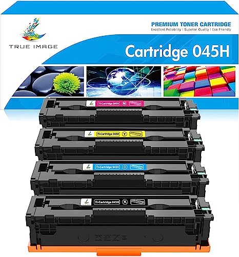 True Image Compatible Toner Cartridge Hign Yield for Canon 045 045H 045HK 045HC 045HY 045HM Work with Color imageCLASS MF634Cdw MF632Cdw LBP612Cdw Printer(Black,Cyan,Magenta,Yellow 4-Pack)