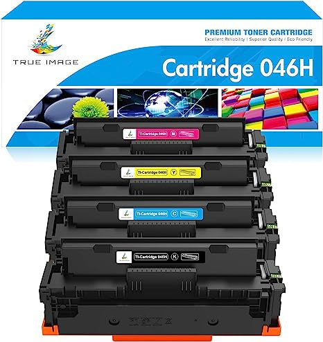 True Image Compatible Toner Cartridge for Canon 046 MF733Cdw CRG-046 Color ImageCLASS MF733Cdw MF731Cdw MF735Cdw LBP654Cdw MF733 Printer Ink (Black Cyan Yellow Magenta, 4-Pack)