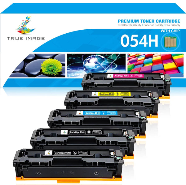 TRUE IMAGE Compatible Toner Cartridge for Canon 054 054H CRG-054H Color ImageCLASS MF641Cw MF642Cdw MF644Cdw MF640C LBP622Cdw Printer Ink (2*Black, Cyan, Magenta, Yellow, 5-Pack)