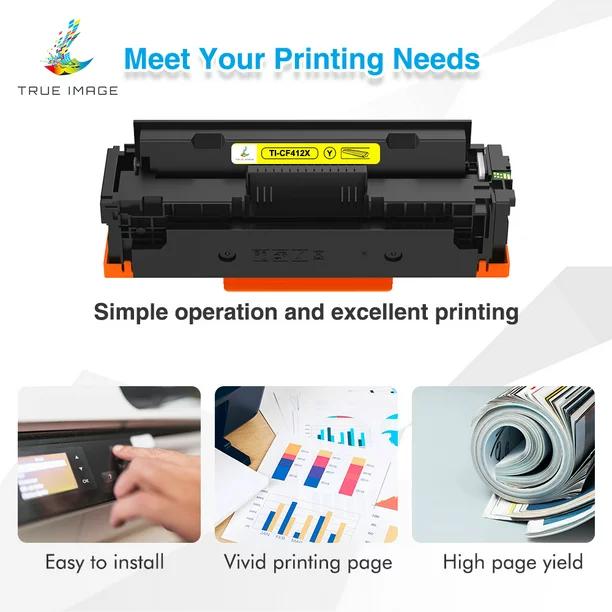 410X Toner Cartridge 4-Pack Compatible for HP 410X CF410X 410A CF410A Color Laserjet Pro MFP M477fnw M477fdw M477fdn M452dn M452nw M452dw M477 M452 M377 Printer Ink (Black Cyan Yellow Magenta)