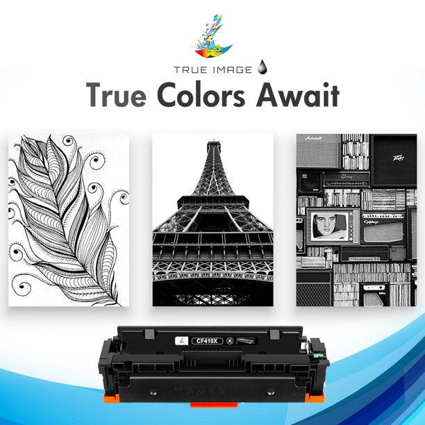 410X Toner Cartridge 4-Pack Compatible for HP 410X CF410X 410A CF410A Color Laserjet Pro MFP M477fnw M477fdw M477fdn M452dn M452nw M452dw M477 M452 M377 Printer Ink (Black Cyan Yellow Magenta)