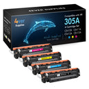 Compatible Toner Cartridge for HP 305A (HP CE410X CE411A CE412A CE413A) 4-Pack colors toner